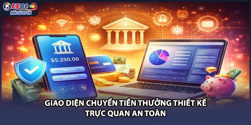 Giao diện chuyển tiền thưởng thiết kế trực quan an toàn