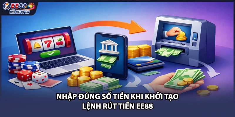 Nhập đúng số tiền khi khởi tạo lệnh rút tiền EE88